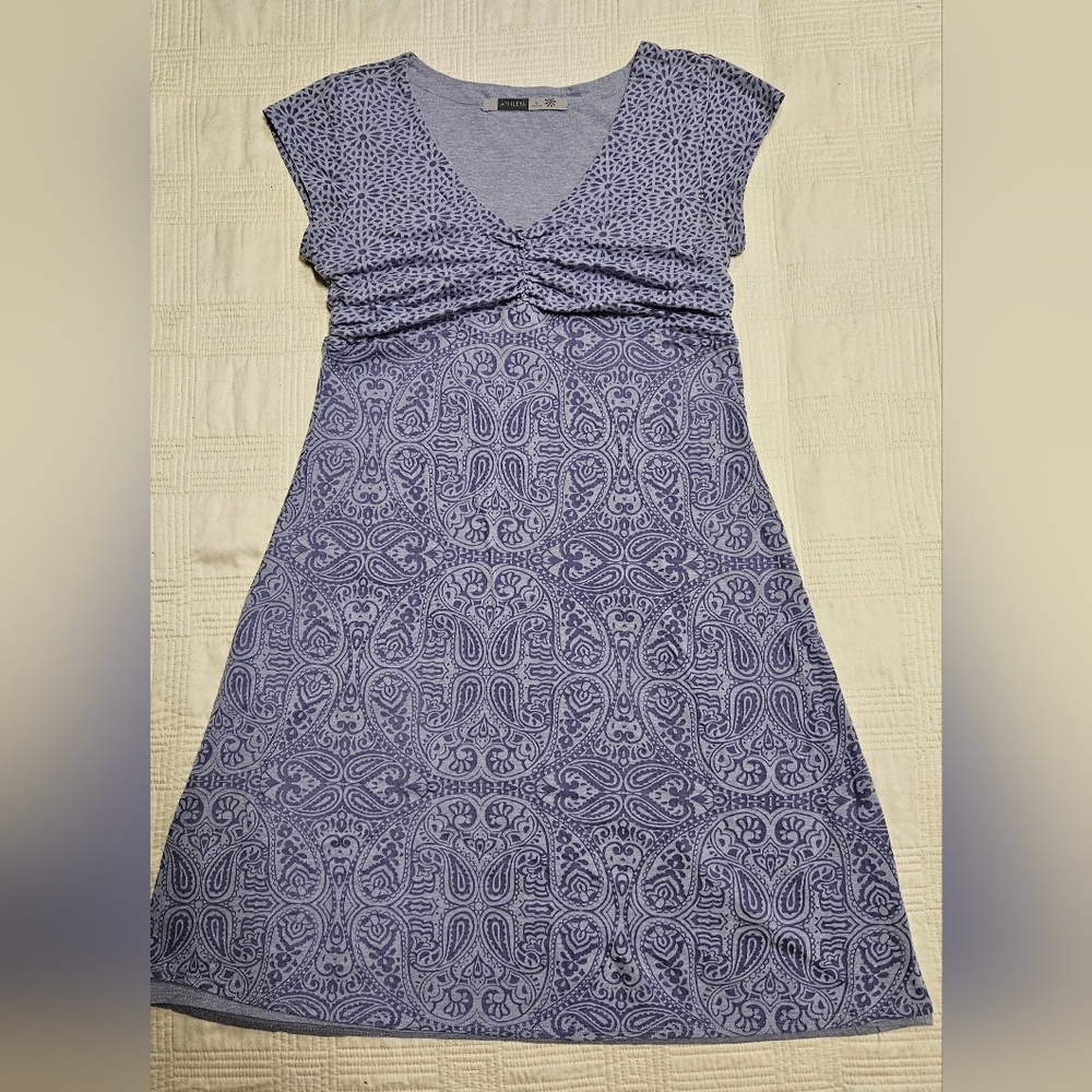 Athleta Lavender Cotton Patterned Dress, Size Small